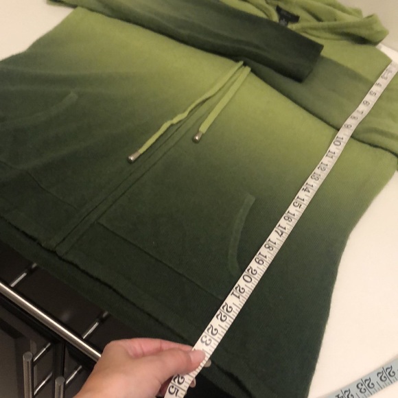 Cashmere Set PURE AMICI Ombre in green Sz L/XL(hooded cardigan/tanktop) - Picture 9 of 11